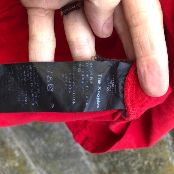 The Kooples Cropped Top Knot Twist Front Blouse Shirt Red Tee - Picture 6 of 7